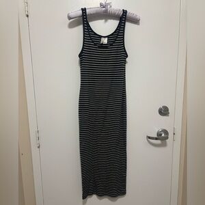 H&M Black and White Striped Maxi Dress